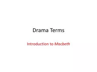 drama terms