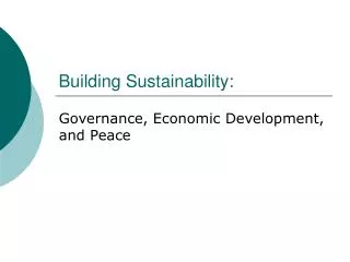Building Sustainability: