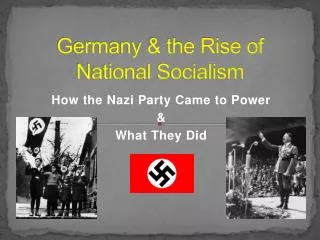Germany &amp; the Rise of National Socialism