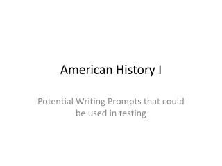 American History I