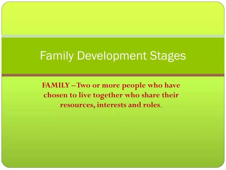family development stages
