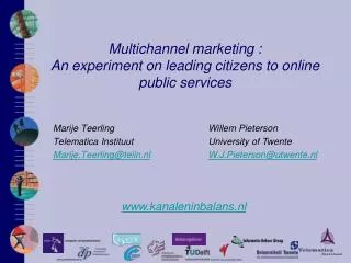 Multichannel marketing : An experiment on leading citizens to online public services