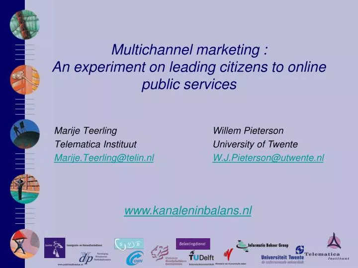 multichannel marketing an experiment on leading citizens to online public services