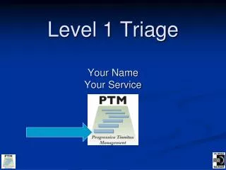 Level 1 Triage Your Name Your Service