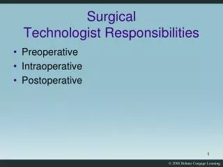 Surgical Technologist Responsibilities