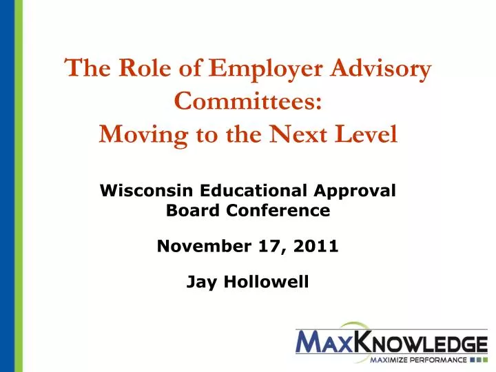 the role of employer advisory committees moving to the next level