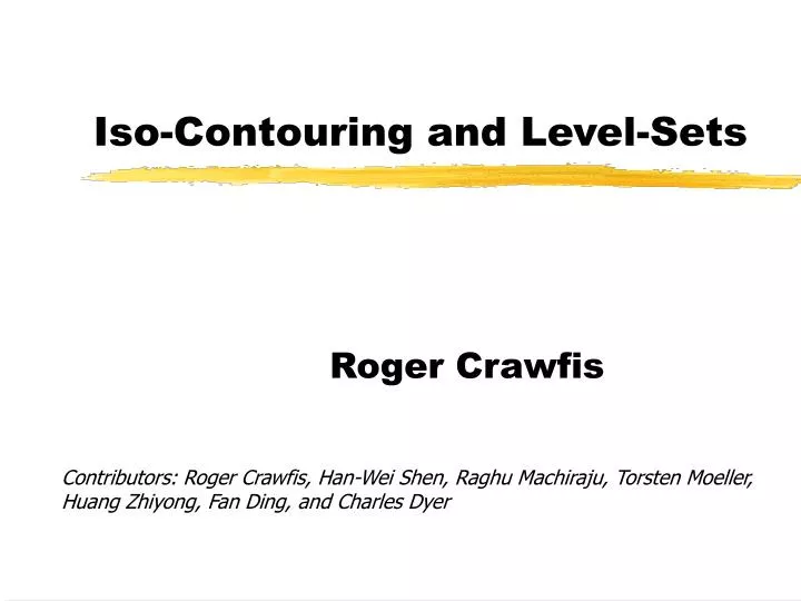 iso contouring and level sets