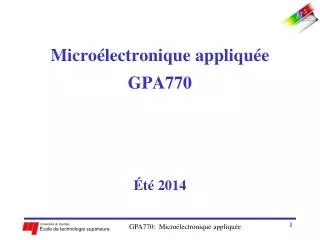 micro lectronique appliqu e gpa770 t 2014