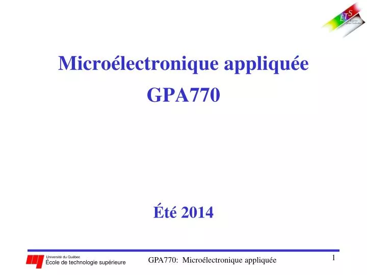 micro lectronique appliqu e gpa770 t 2014