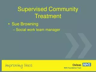 Supervised Community Treatment