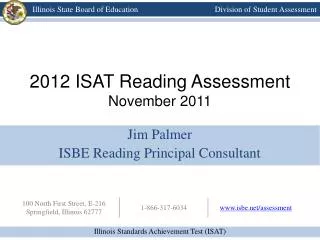 2012 ISAT Reading Assessment November 2011
