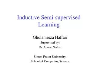 Inductive Semi-supervised Learning