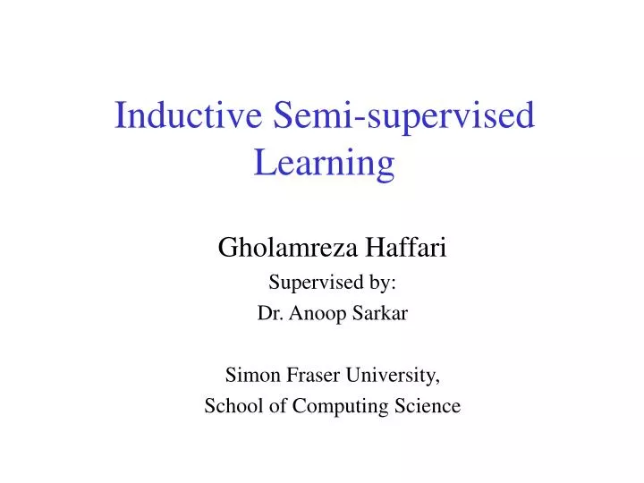 inductive semi supervised learning