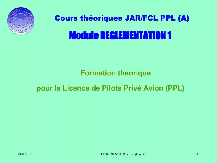module reglementation 1