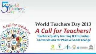 Teachers Quality Learning &amp; Citizenship Conversations for Positive Social Change