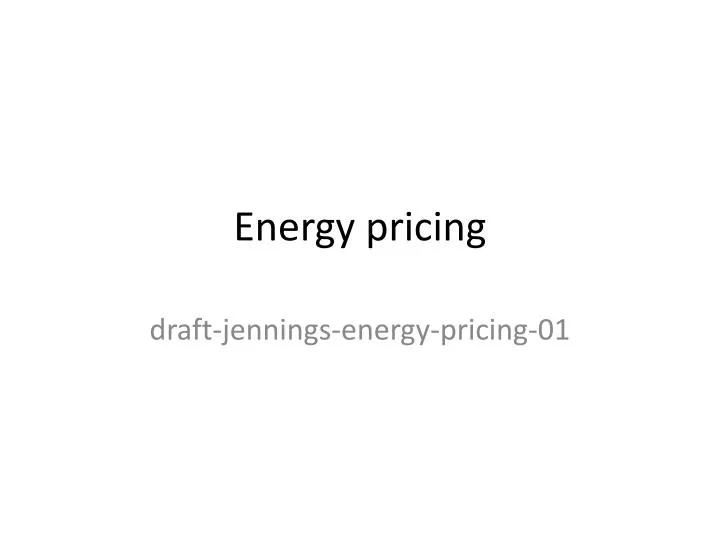 energy pricing