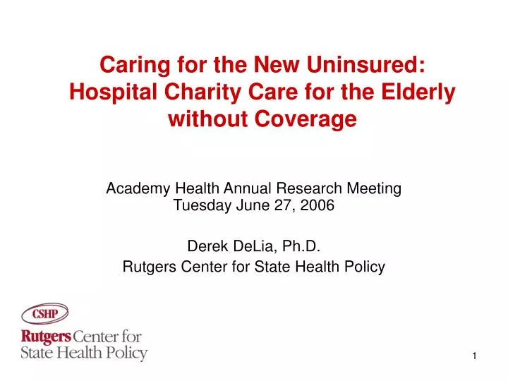 caring for the new uninsured hospital charity care for the elderly without coverage