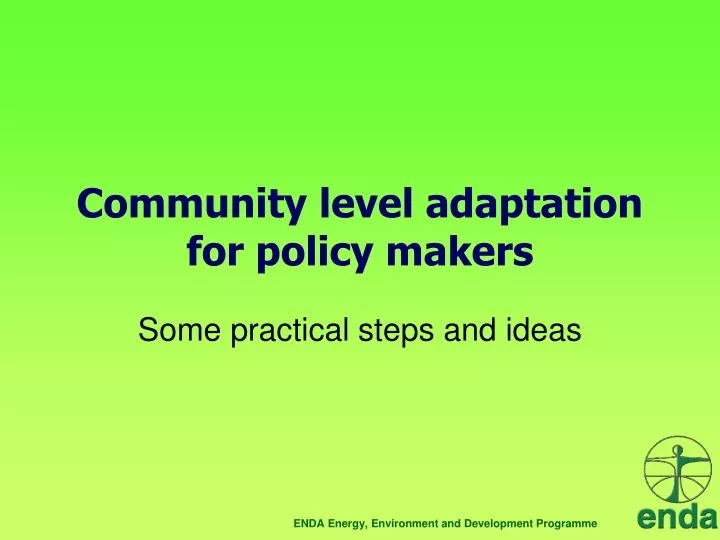 community level adaptation for policy makers