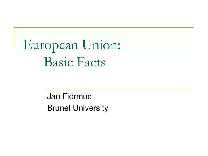 european union basic facts