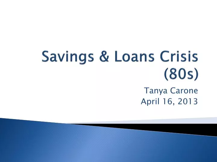 savings loans crisis 80s