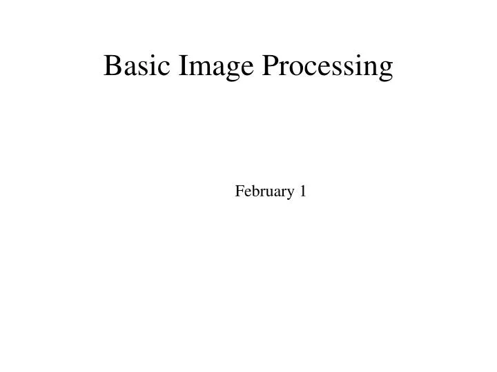 basic image processing