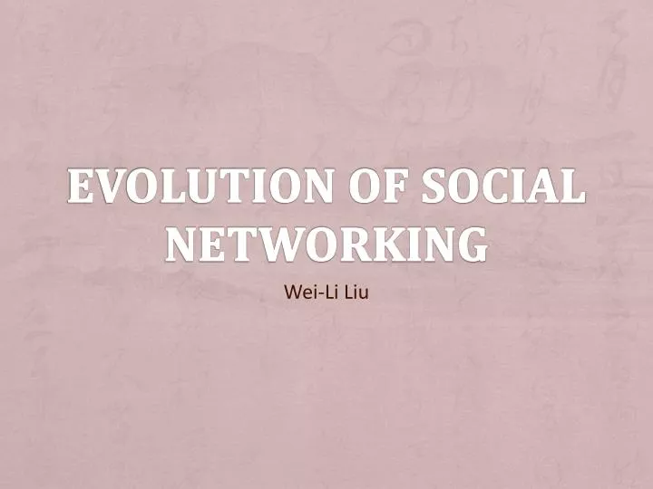 evolution of social networking