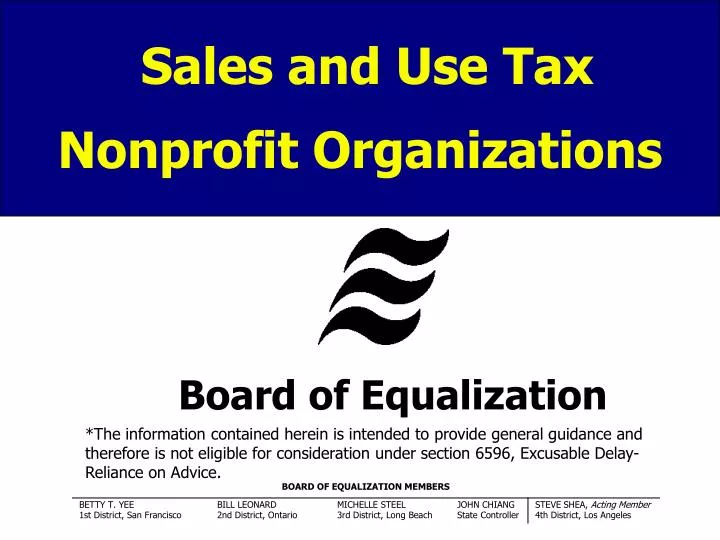sales and use tax nonprofit organizations