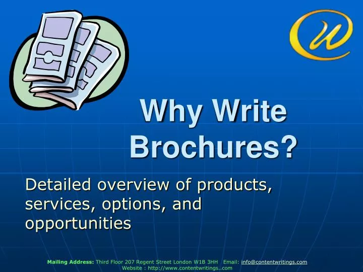 why write brochures