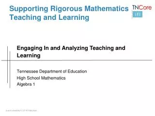 Supporting Rigorous Mathematics Teaching and Learning