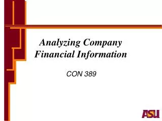 Analyzing Company Financial Information