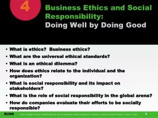 Business Ethics and Social Responsibility: Doing Well by Doing Good