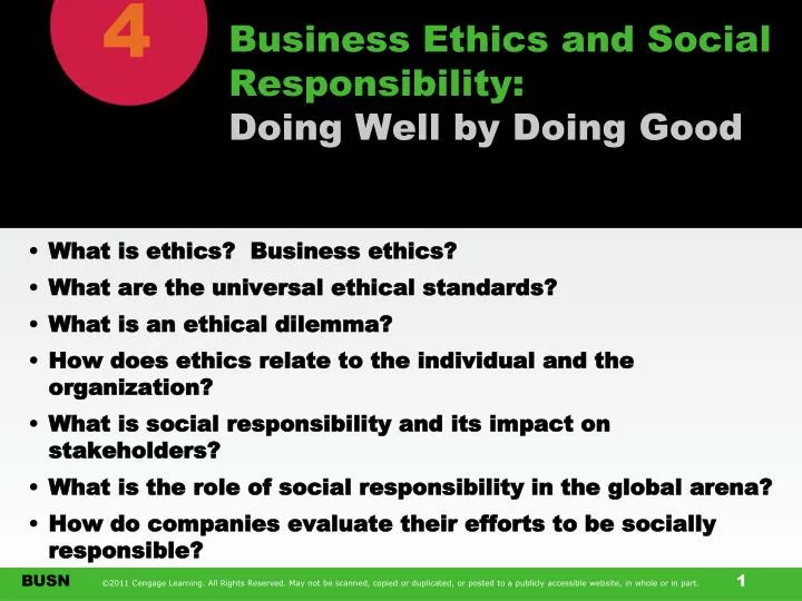 business ethics and social responsibility doing well by doing good
