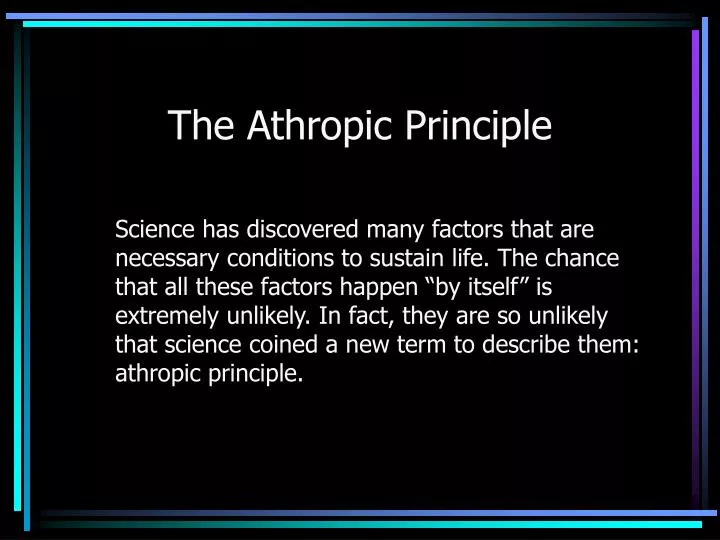 the athropic principle