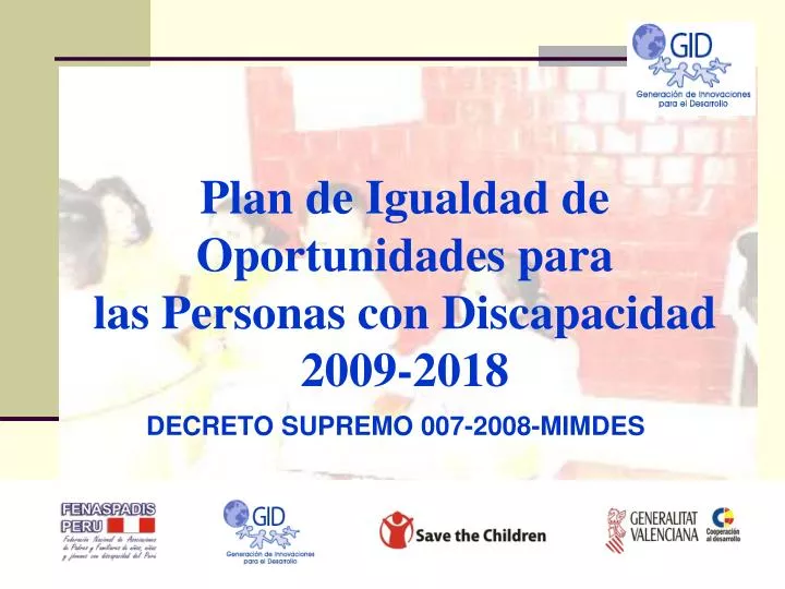 plan de igualdad de oportunidades para las personas con discapacidad 2009 2018