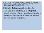 DERECHOS FUNDAMENTALES CONSAGRADOS EN LA CONSTITUCION DE 1993 - slide 1