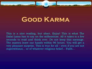 Good Karma