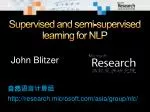 Supervised and semi-supervised learning for NLP - slide 1