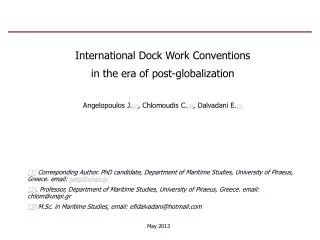 International Dock Work Conventions in the era of post-globalization