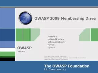 OWASP 2009 Membership Drive