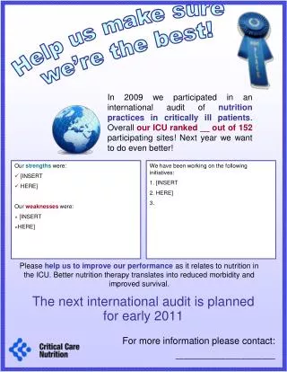 The next international audit is planned for early 2011