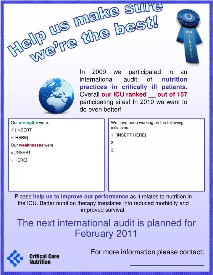 the next international audit is planned for february 2011