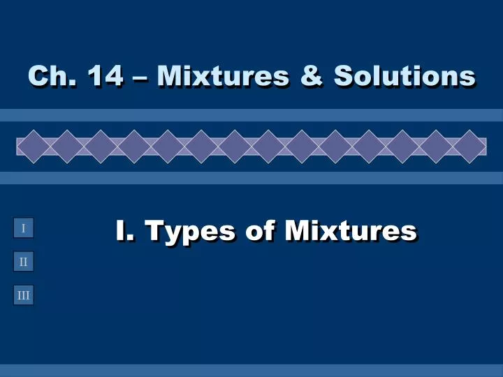 ch 14 mixtures solutions