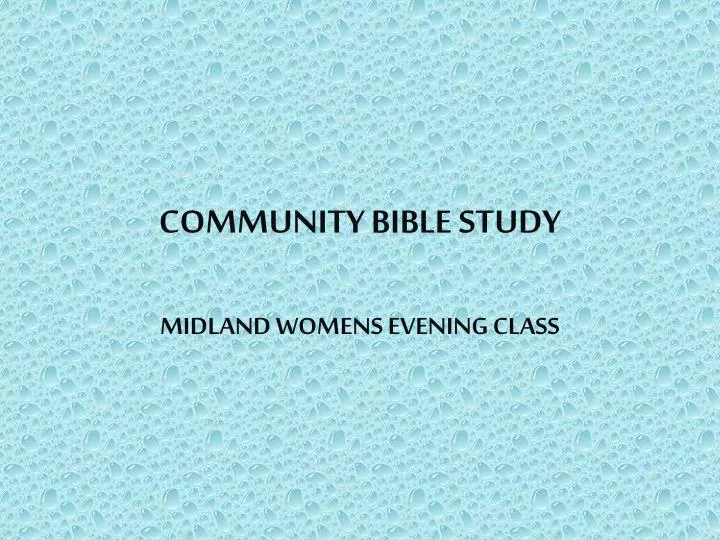 community bible study