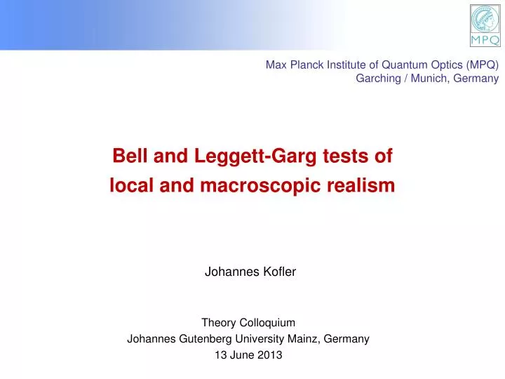 bell and leggett garg tests of local and macroscopic realism