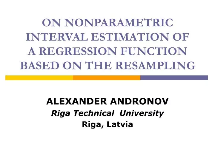 on nonparametric interval estimation of a regression function based on the resampling