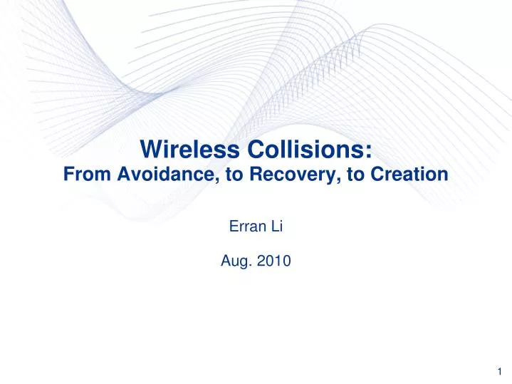 wireless collisions from avoidance to recovery to creation