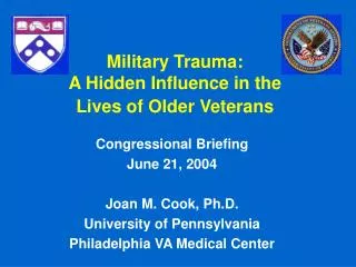 Military Trauma: A Hidden Influence in the Lives of Older Veterans