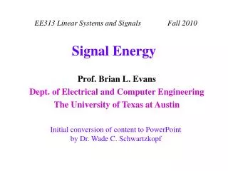 Signal Energy