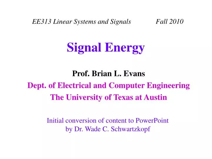 signal energy