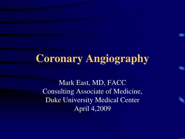 coronary angiography